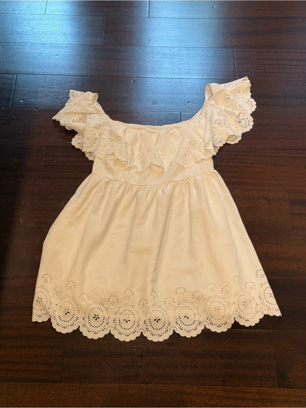 Lovers + Friends Ivory Eyelet Off-Shoulder Dress